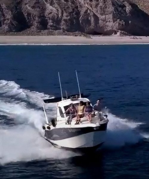 ruta en barco a cala enmedio desde carboneras